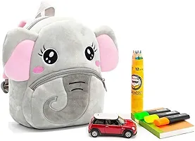 Kids School Bag Soft Plush Backpack Cartoon Bags Mini Travel Bag for Girls & Boys Toddler Female Elephant-thumb3