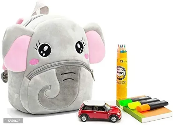 Kids School Bag Soft Plush Backpack Cartoon Bags Mini Travel Bag for Girls & Boys Toddler Female Elephant-thumb4