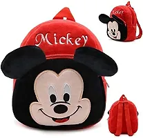 Soft Velvet Red Mickey Mouse Cartoon School Bag Teddy Backpack for Kids School Nursery Picnic-thumb2