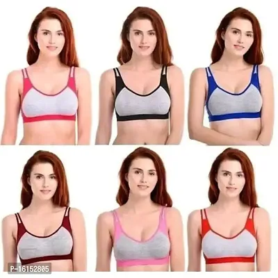 Women And Girls Sports Bra Pack Of 6 Multicolour