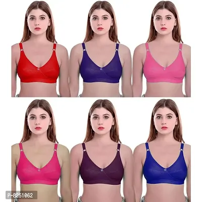 Stylish Cotton Blend Solid Everyday Bras For Women- Pack Of 6-thumb0