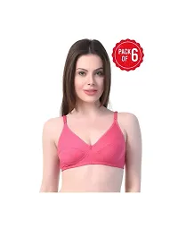 Stylish Cotton Blend Solid Everyday Bras For Women- Pack Of 6-thumb1