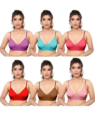 Stylish Blend Solid Everyday Bras For Women- Pack Of