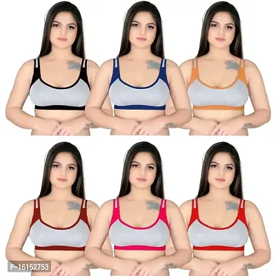 Women And Girls Sports Bra Pack Of 6 Multicolour