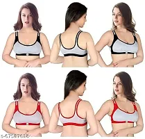 Women And Girls Sports Bra Pack Of 6 Multicolour-thumb1