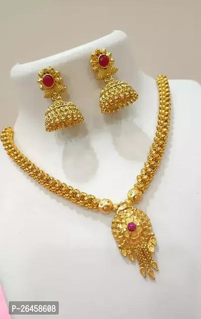 Stylish Golden Alloy Agate Jewellery Set For Women-thumb0