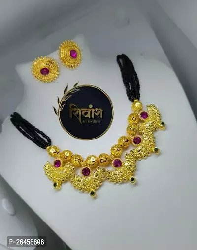 Stylish Golden Alloy Agate Jewellery Set For Women