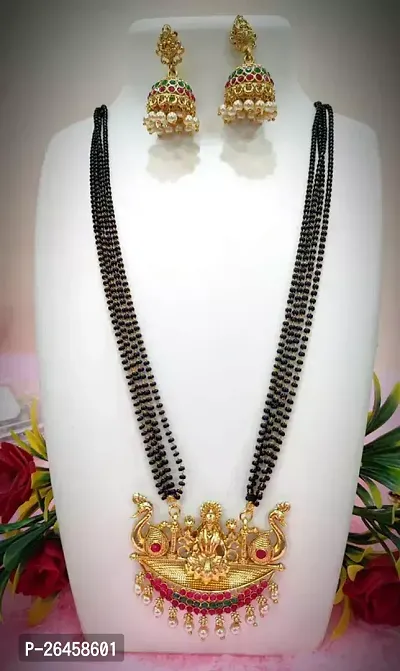 Stylish Black Alloy Pearl Jewellery Set For Women