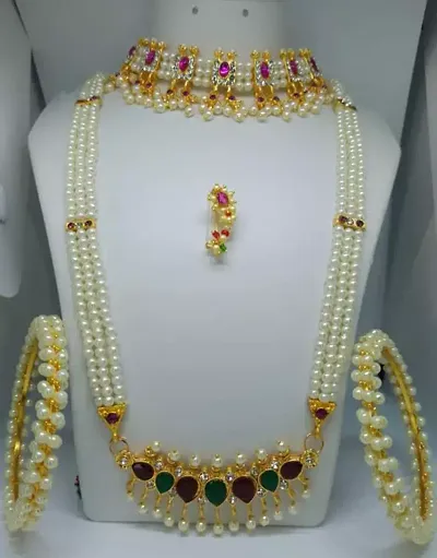 Stylish Alloy Pearl Jewellery Set For Women