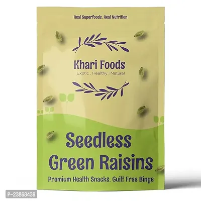 Khari Foods Premium Green Raisins 200g, Nutritious And Juicy, Kishmish Dry Fruits, Healthy Snacks