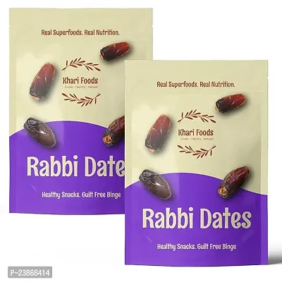 Khari Foods Rabbi Dates 200G X 2, Khajur Dry Fruits, High In Fibre, Energy Booster, Healthy Snacks, Fresh