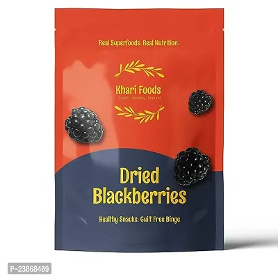 Khari Foods Seedless Whole Dried Berries, Healthy Snacks, Fiber Rich, Highly Nutritional, No Added Sugar (Blackberries 250g)