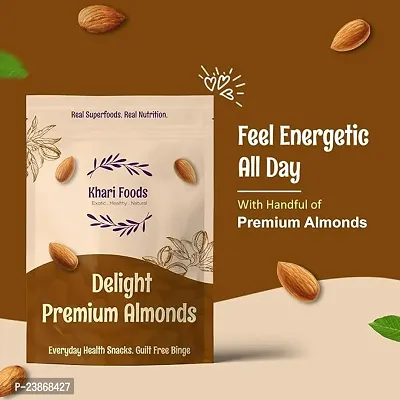 Khari Foods Premium Delight California Almonds, Badam Dry Fruits, Healthy Snacks (200g)