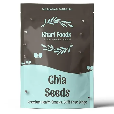 Khari Foods Chia Seeds For Weight Loss | Rich in Omega 3 Fats  Fibre | Healthy Snacks for Guilt Free Binge (Chia Seeds 200g)