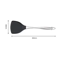 we3 Premium Silicone Wok Turner BPA Free 480F Spatula Stainless Steel Handle for Non Stick Cookware Black Pack of 1-thumb1