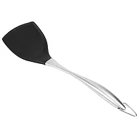 we3 Non-Stick Silicone Spatula - 500?F(260?C) Heat Resistant Seamless SIliconeSpatulas with Stainless Steel Core Kitchen Utensils for Cooking|35.5cm L & 10.2cm W Steel Spatula Black| (Black)-thumb1