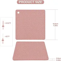 we3 Silicone Trivet Pot Mat for Countertop Trivets Pads Heat Resistant Table Placemats (Pack of 4 Pink)-thumb1