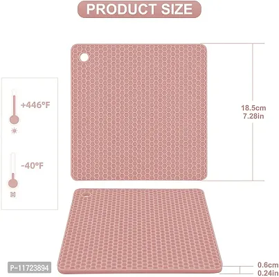 we3 Silicone Trivet Pot Mat for Countertop Trivets Pads Heat Resistant Table Placemats (Pack of 4 Pink)-thumb2