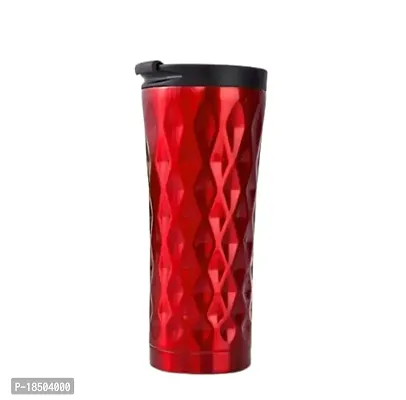 we3 Classic Insulated Tumbler with Flip Lid Stainless Steel Water Bottle Iced Coffee Travel Mug Cup, 500ml (Red, Pack of 1)-thumb0
