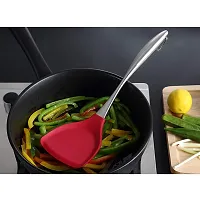 we3 Premium Silicone Wok Turner BPA Free 480F Spatula Stainless Steel Handle for Non Stick Cookware Red Pack of 2-thumb3