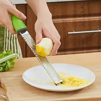 we3 Lemon Zester & Cheese Grater Dishwasher Safe Heavy-Duty Stainless Steel Blade for Extra-Fine Flakes Hard & Soft Cheeses,Veggies,Fruits,Roots,Spices,Chocolates. (Green)-thumb3