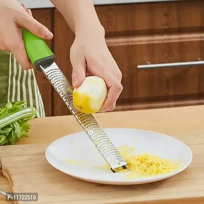 we3 Lemon Zester & Cheese Grater Dishwasher Safe Heavy-Duty Stainless Steel Blade for Extra-Fine Flakes Hard & Soft Cheeses,Veggies,Fruits,Roots,Spices,Chocolates. (Green)-thumb4