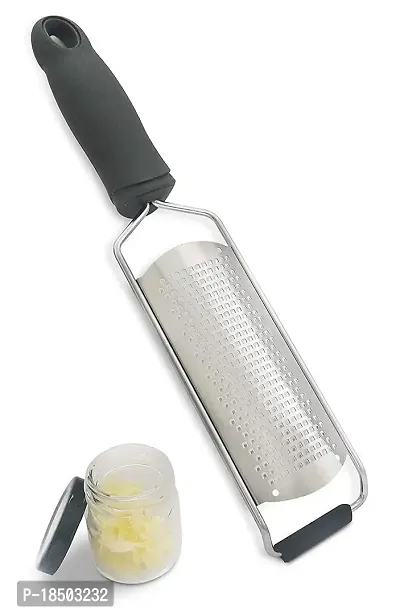 we3 Cheese Grater - Lemon Zester Grater - Stainless Steel Hand Grater for Kitchen - Easy for Parmesan Citrus Ginger Cheese Chocolate Lemon - Black