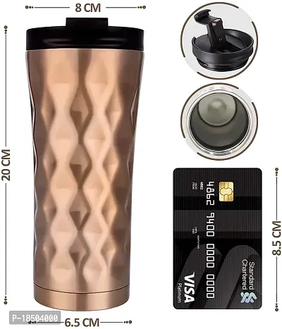 we3 Classic Insulated Tumbler with Flip Lid Stainless Steel Water Bottle Iced Coffee Travel Mug Cup, 500ml (Red, Pack of 1)-thumb2