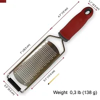 we3 Cheese Grater - Lemon Zester Grater - Stainless Steel Hand Grater for Kitchen - Easy for Parmesan Citrus Ginger Cheese Chocolate Lemon - Red-thumb1