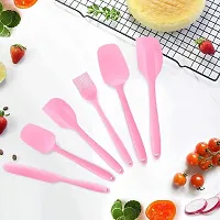 we3 Silicone Spatula,6 Piece Non-Scratch Heat Resistant Silicone Spatula with Stainless Steel Core,Non Stick and Good Grips Spatulas for Cooking,Baking and Mixing (Pink)-thumb2