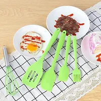 we3 Silicone Cooking Utensils Set, Kitchen Utensils Include Silicone Spatula Set, Turner, Brush, Whisk, Heat Resistant Non-Stick Cooking Tools (Green)-thumb4