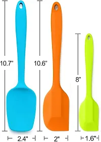 we3 Silicone Spatula Set 3-Piece Set, Baking Spoon & Spatulas, Silicone Turner Spatula, Non-Stick Rubber Spatulas Created for Cooking, Baking and Mixing with Stainless Steel Core (Multi)-thumb1