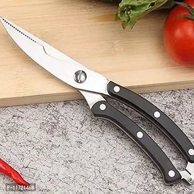 we3 Poultry Shears, Premium Anti-rust Heavy Duty Kitchen Scissors Multipurpose All Metal Professional Kitchen Cutter for Turkey Bone Meat Beaf-Spring Loaded-thumb3