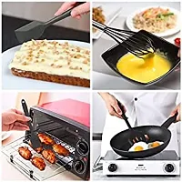 we3 Silicone Cooking Utensils Set, Kitchen Utensils Include Silicone Spatula Set, Turner, Brush, Whisk, Heat Resistant Non-Stick Cooking Tools (Black)-thumb3