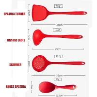 we3 Silicone Spatula Set of 4 Versatile Tools Cooking, Baking and Mixing Non-Stick & Heat Resistant (Red)-thumb1