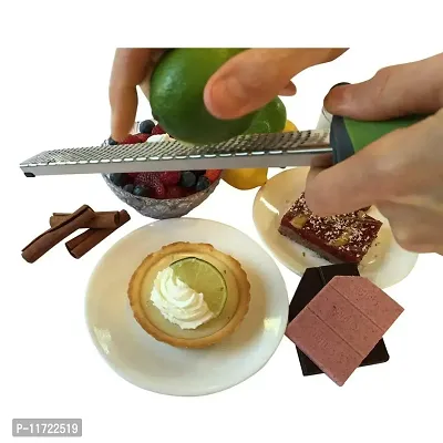 we3 Lemon Zester & Cheese Grater Dishwasher Safe Heavy-Duty Stainless Steel Blade for Extra-Fine Flakes Hard & Soft Cheeses,Veggies,Fruits,Roots,Spices,Chocolates. (Green)-thumb2