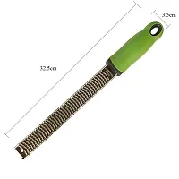 we3 Lemon Zester & Cheese Grater Dishwasher Safe Heavy-Duty Stainless Steel Blade for Extra-Fine Flakes Hard & Soft Cheeses,Veggies,Fruits,Roots,Spices,Chocolates. (Green)-thumb2