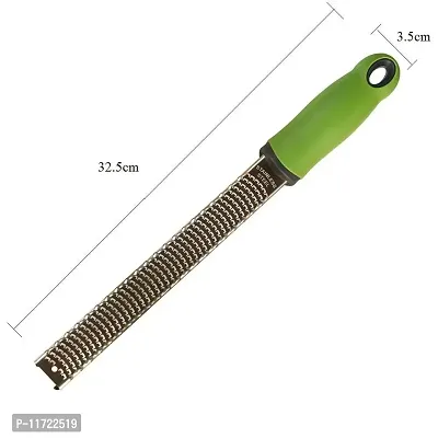 we3 Lemon Zester & Cheese Grater Dishwasher Safe Heavy-Duty Stainless Steel Blade for Extra-Fine Flakes Hard & Soft Cheeses,Veggies,Fruits,Roots,Spices,Chocolates. (Green)-thumb3