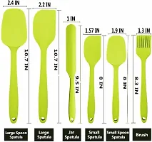 we3 Silicone Spatula,6 Piece Non-Scratch Heat Resistant Silicone Spatula with Stainless Steel Core,Non Stick and Good Grips Spatulas for Cooking,Baking and Mixing (Green)-thumb1