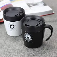 we3 Insulated Coffee Mug Stainless Steel Coffee Mug with Lid Handle Double Wall Vacuum Travel Mug Camping Tumbler Cup Men Women 330ml (White, Pack of 1)-thumb4