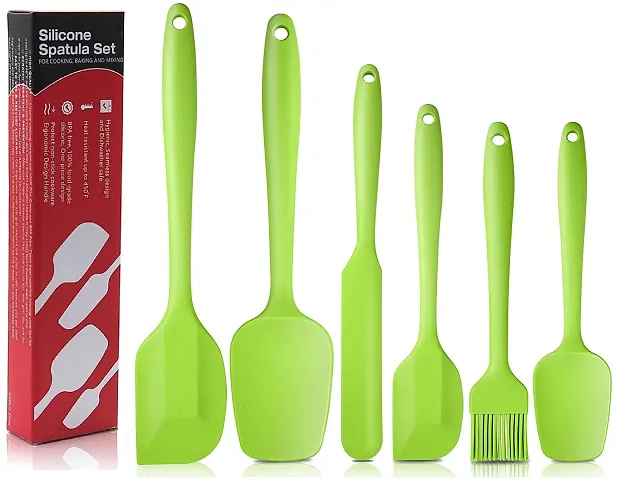 we3 Silicone Spatula,6 Piece Non-Scratch Heat Resistant Silicone Spatula with Stainless Steel Core,Non Stick and Good Grips Spatulas for Cooking,Baking and Mixing