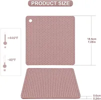 we3 Silicone Trivet Pot Mat for Countertop Trivets Pads Heat Resistant Table Placemats (Pack of 4 Brown)-thumb1