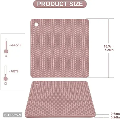 we3 Silicone Trivet Pot Mat for Countertop Trivets Pads Heat Resistant Table Placemats (Pack of 4 Brown)-thumb2