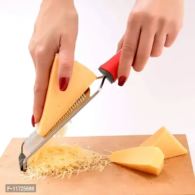 Hakubha Sales Cheese Grater - Lemon Zester Grater - Stainless Steel Hand Grater for Kitchen - Easy for Parmesan Citrus Ginger Cheese Chocolate Lemon - Red