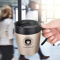 we3 Travel Coffee Mug with Handle 350ml Insulated Coffee Cup Stainless Steel Coffee Tumbler Reusable with Lid and Steel Spoon 1 Piece(Gold)-thumb4