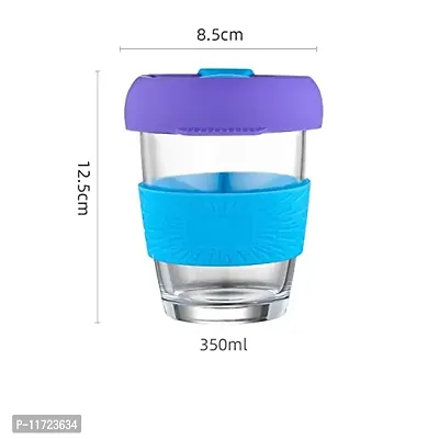 we3 Coffee Cup with Lid, Reusable Coffee Mug with Non-Slip Sleeve, Coffee Tumbler with BPA-Free Safe Material, Dishwasher& Microwave Safe, 350 ML (Blue, Pack of 1)-thumb2