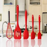 we3 Silicone Cooking Utensils Set, Kitchen Utensils Include Silicone Spatula Set, Turner, Brush, Whisk, Heat Resistant Non-Stick Cooking Tools (Red)-thumb4