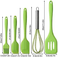 we3 Silicone Cooking Utensils Set, Kitchen Utensils Include Silicone Spatula Set, Turner, Brush, Whisk, Heat Resistant Non-Stick Cooking Tools (Green)-thumb1