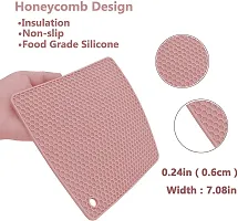 we3 Silicone Trivet Pot Mat for Countertop Trivets Pads Heat Resistant Table Placemats (Pack of 4 Pink)-thumb2