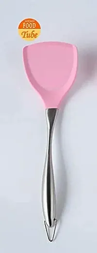 we3 Premium Silicone Wok Turner BPA Free 480F Spatula Stainless Steel Handle for Non Stick Cookware Pink Pack of 2-thumb4